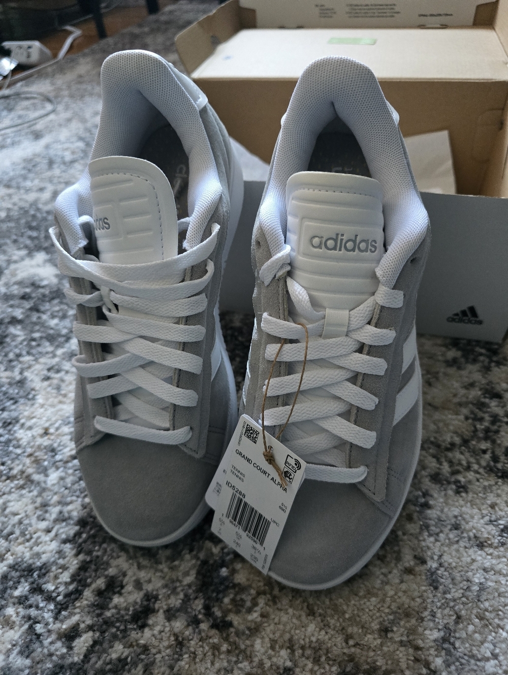 Adidas Grand Court Alpha Gray/white Women's Grey Casual Lace-Up Sneakers